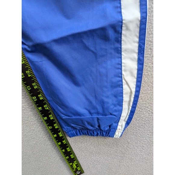 Adidas Track Pants Blue White Stripe Windbreaker Men's Size L Elastic Waist 90s - Picture 9 of 13
